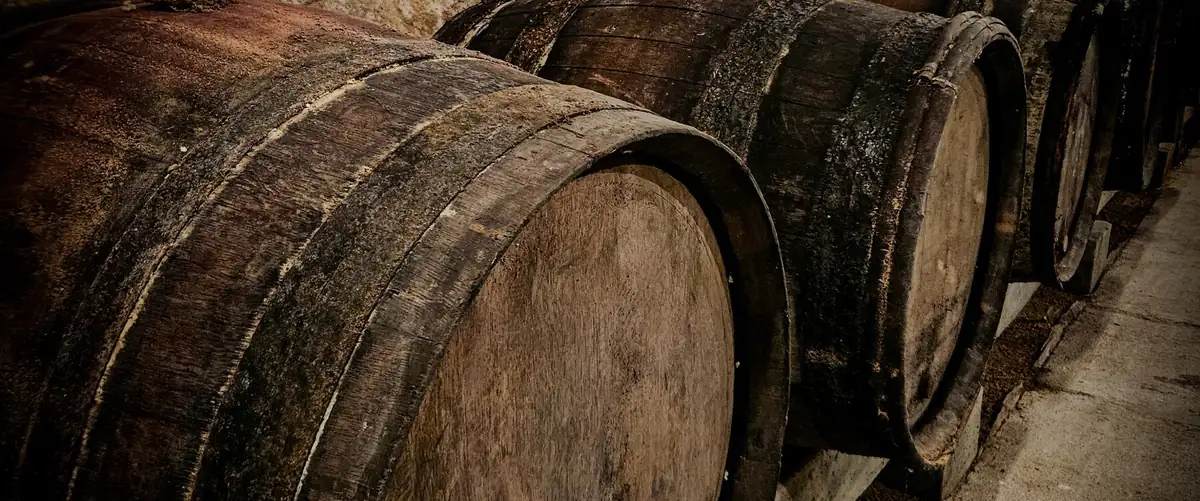 Fûts de chêne dans une cave de Bourgogne
